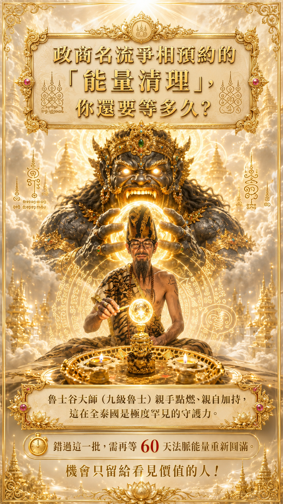 〖魯士谷大師〗黃金拉胡天神蠟燭(魯士谷法燭)