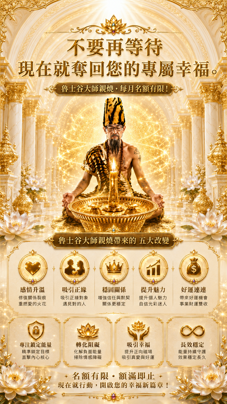 〖魯士谷大師〗黃金巴拉吉蠟燭(魯士谷法燭)