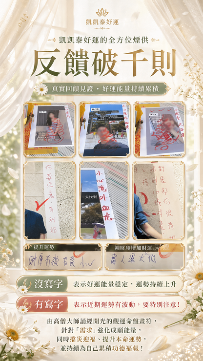 【命盤開光•客製轉運術】全方位(每天都可報名)補財運/桃花/補健康-請備注.