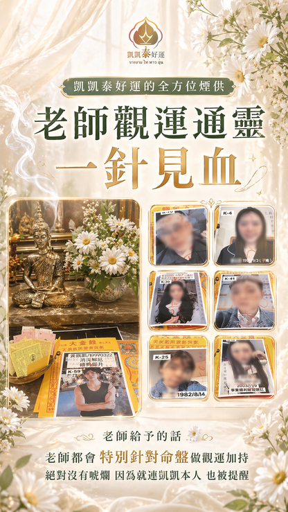 【命盤開光•客製轉運術】全方位(每天都可報名)補財運/桃花/補健康-請備注.