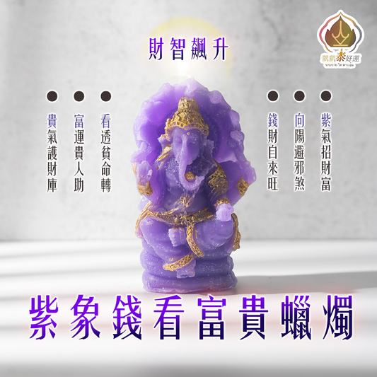 《Top8》紫御象神蠟燭▲增財慧.智慧.靈感