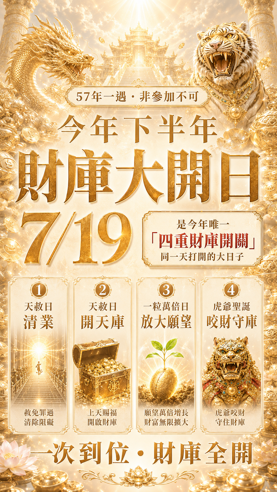 【7/19天赦日】金虎咬金・萬財入庫至尊套組