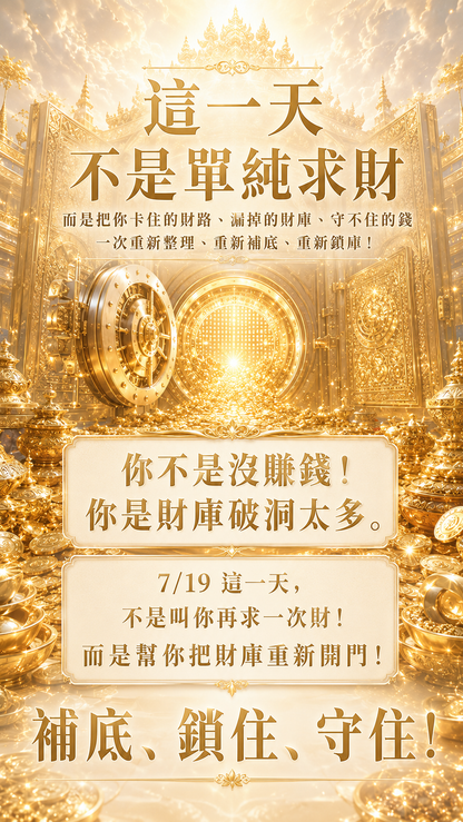 【7/19天赦日】金虎咬金・萬財入庫至尊套組