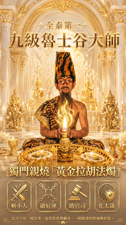 〖魯士谷大師〗黃金拉胡天神蠟燭（魯士谷法燭）