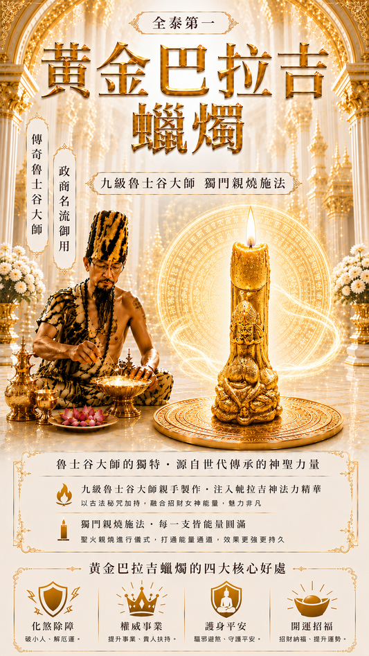 〖魯士谷大師〗黃金巴拉吉蠟燭（魯士谷法燭）