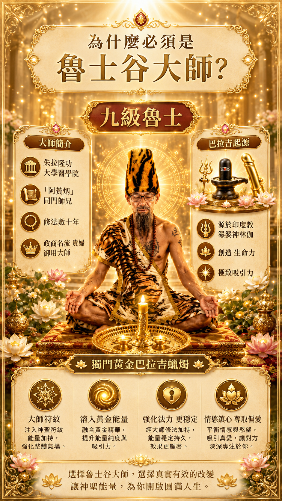 〖魯士谷大師〗黃金巴拉吉蠟燭（魯士谷法燭）
