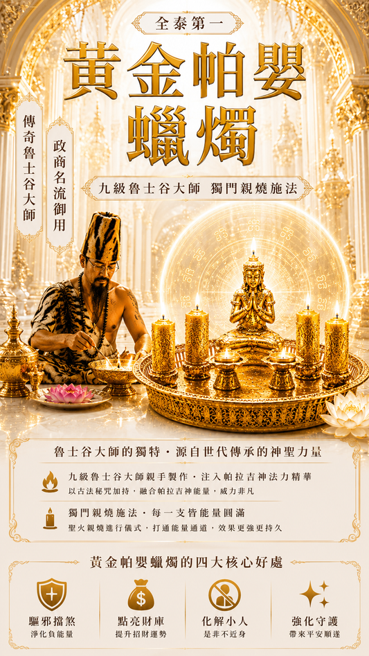 〖魯士谷大師〗黃金帕嬰蠟燭（魯士谷法燭）