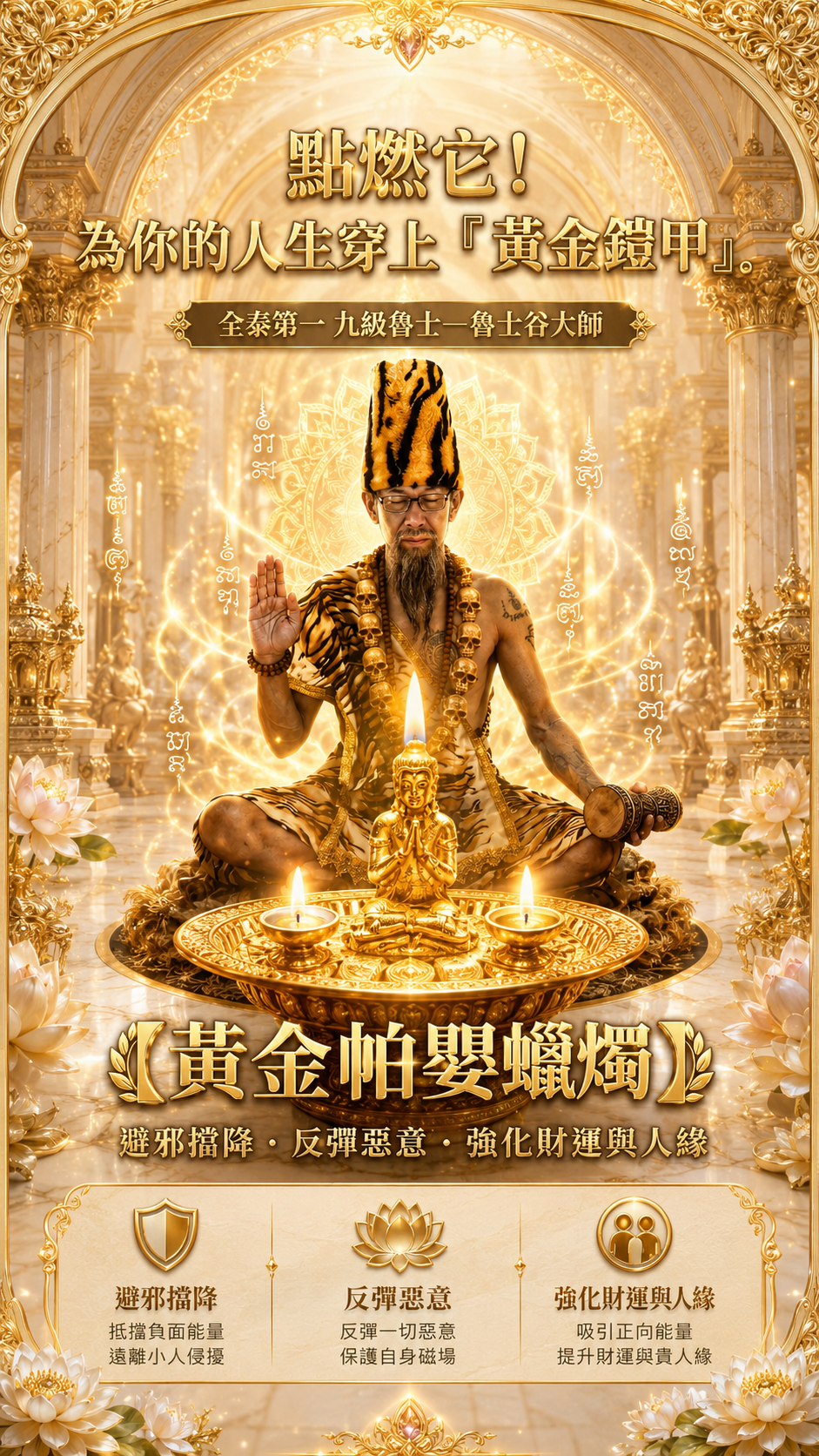 〖魯士谷大師〗黃金帕嬰蠟燭（魯士谷法燭）