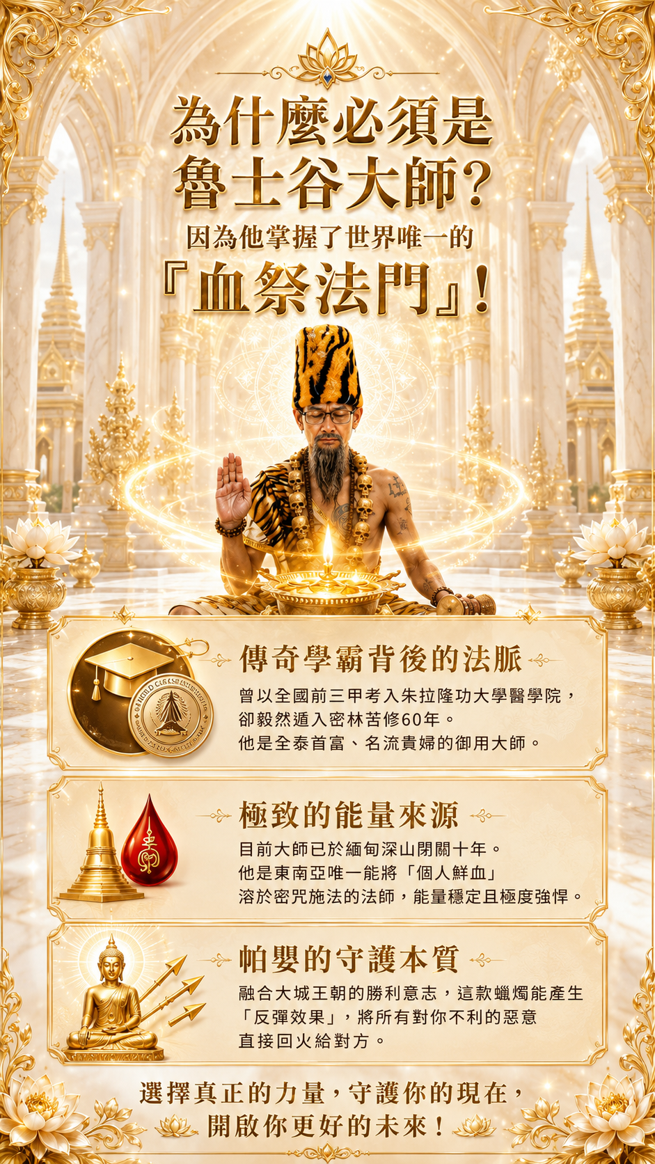 〖魯士谷大師〗黃金帕嬰蠟燭（魯士谷法燭）