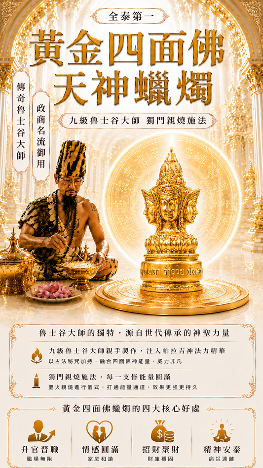 〖魯士谷大師〗黃金四面佛蠟燭（魯士谷法燭）