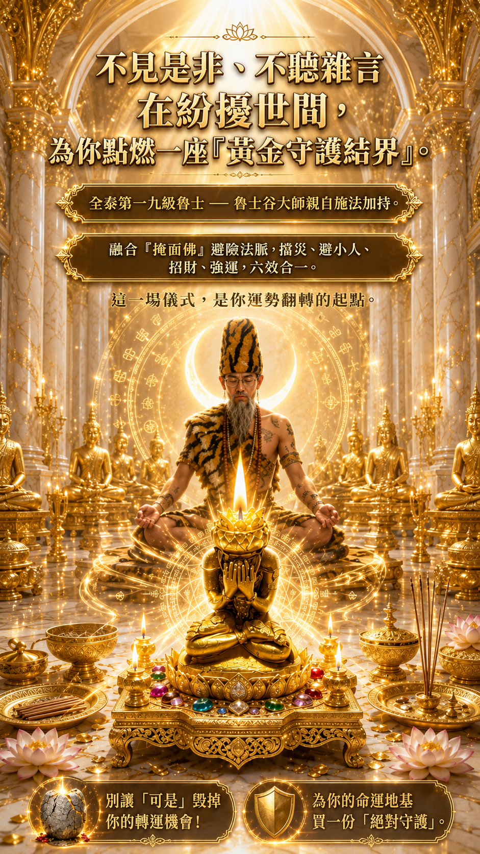 〖魯士谷大師〗黃金掩面佛蠟燭（魯士谷法燭）