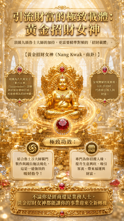 〖魯士谷大師〗黃金招財女神蠟燭（魯士谷法燭）