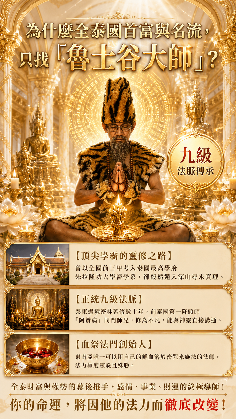 〖魯士谷大師〗黃金九尾狐仙蠟燭（魯士谷法燭）
