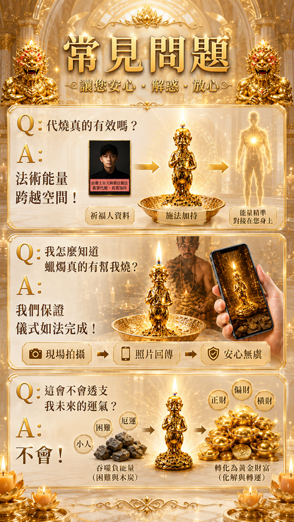 〖魯士谷大師〗黃金五眼四耳蠟燭（魯士谷法燭）