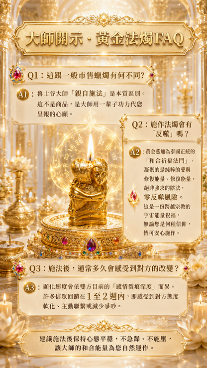 〖魯士谷大師〗黃金燕通蠟燭（魯士谷法燭）